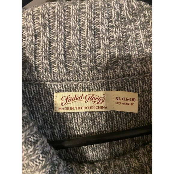 Faded Glory Gray Knit Cowl Neck Sweater Size XL NWOT - Picture 5 of 7